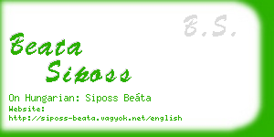 beata siposs business card